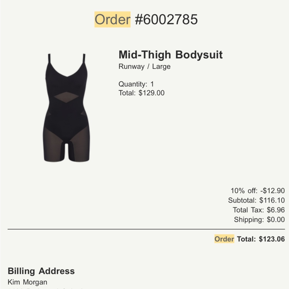 Honeylove Black Shapewear Bodysuit - Picture 6 of 6